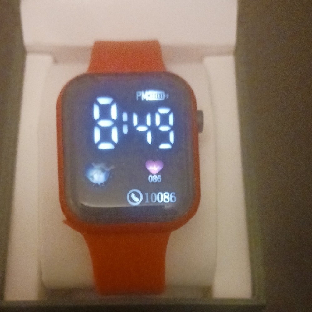 LED Electronic Unisex Watch- Orange